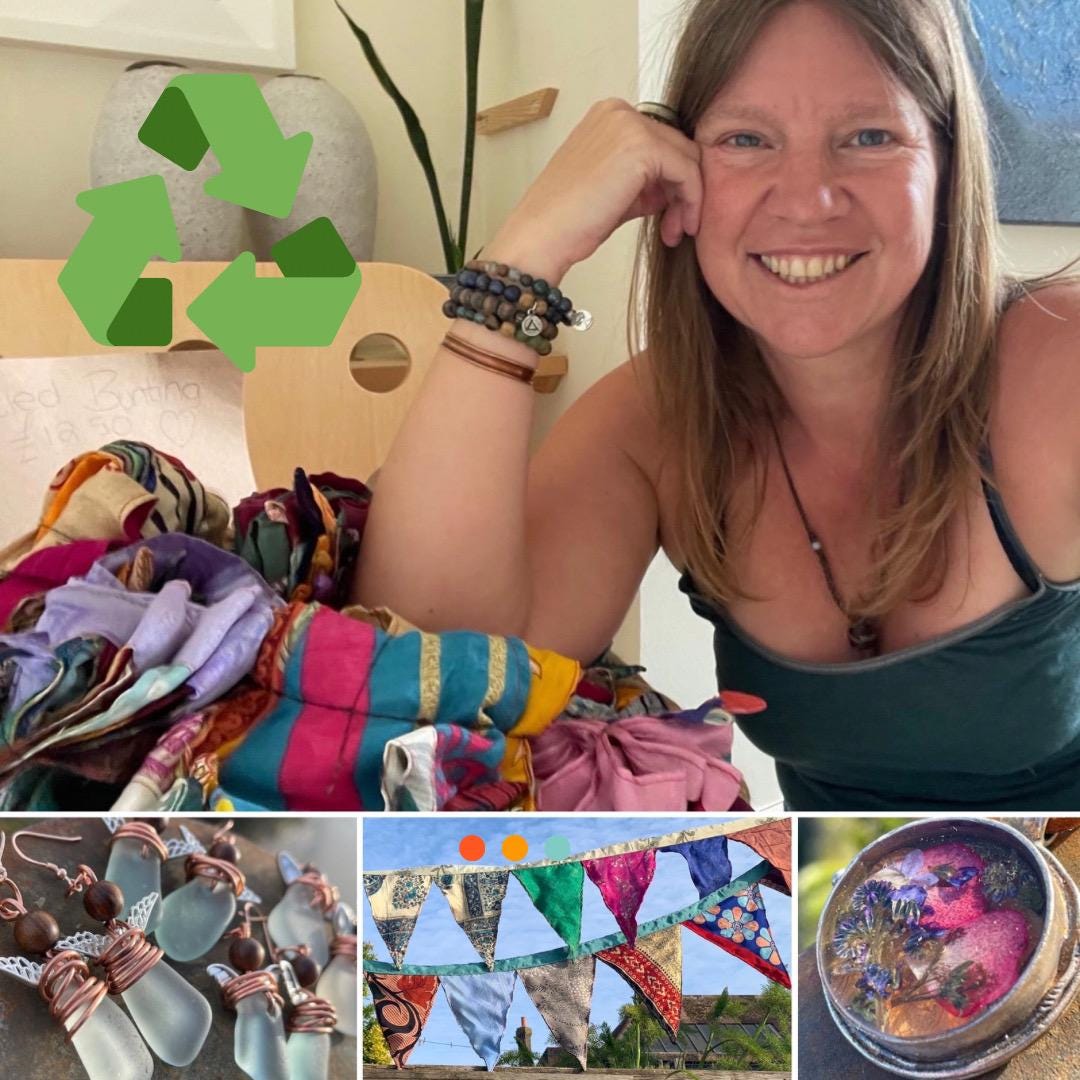 Eco friendly sea glass necklace on a sterling silver chain showcasing a little starfish. Starfish pendant,  eco friendly jewellery. Boho