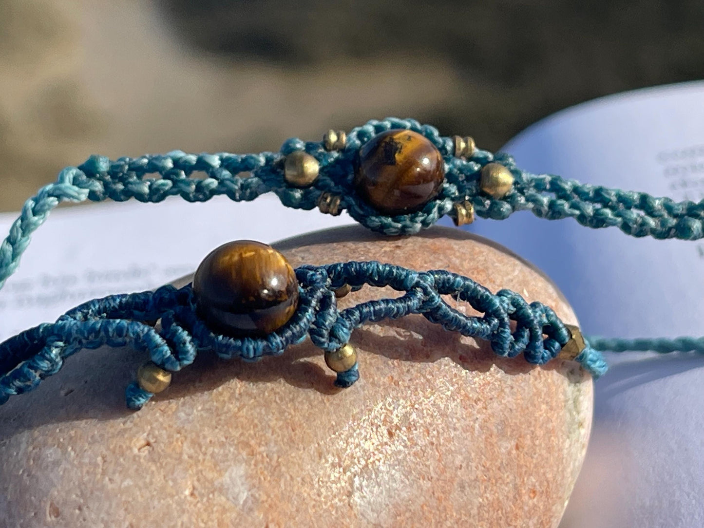 Stunning macrame wrapped tigers eye gemstone  bracelet, ethical jewellery, unusual jewellery, macrame jewellery. Macrame bracelet. Boho.