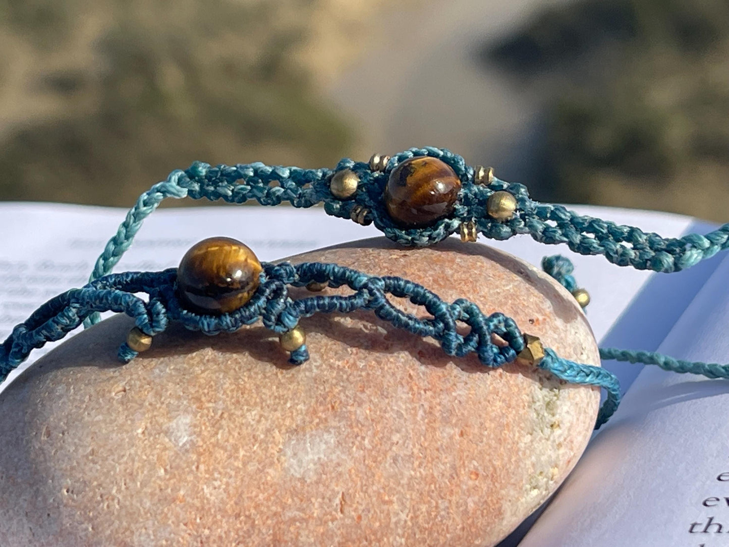 Stunning macrame wrapped tigers eye gemstone  bracelet, ethical jewellery, unusual jewellery, macrame jewellery. Macrame bracelet. Boho.
