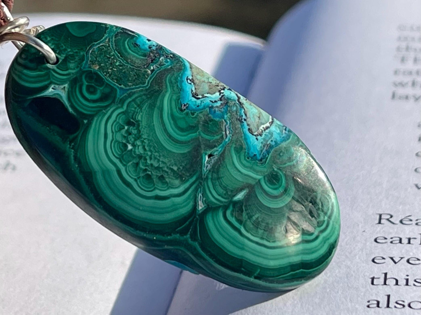 Chrysocolla Malachite necklace, ethical jewellery, bohemian necklace, unusual jewellery, malachite pendant, blue gemstone necklace