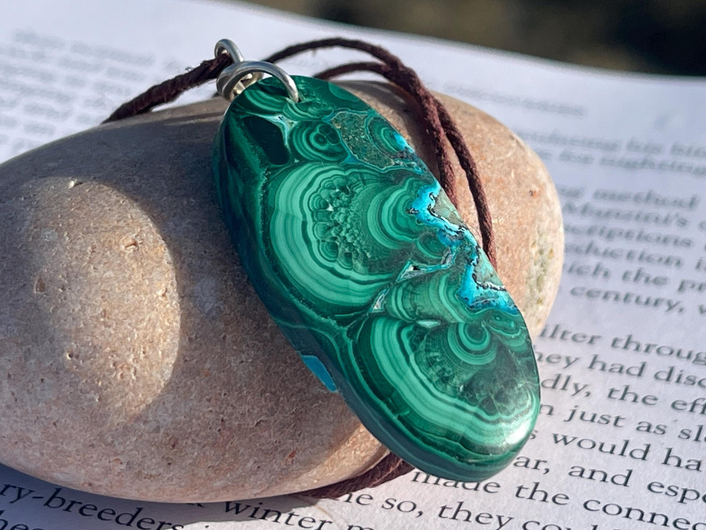 Chrysocolla Malachite necklace, ethical jewellery, bohemian necklace, unusual jewellery, malachite pendant, blue gemstone necklace