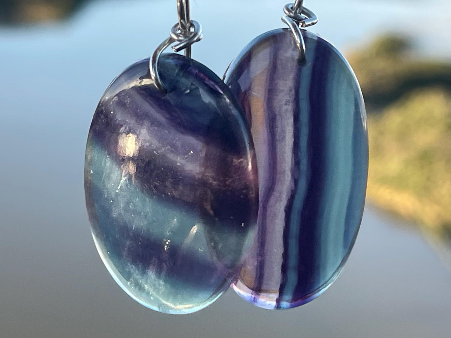 Rainbow Flourite pendant, fluorite necklace, amethyst jewellery, gift for him, boho handmade necklace, boho gift for her, ethical jewellery