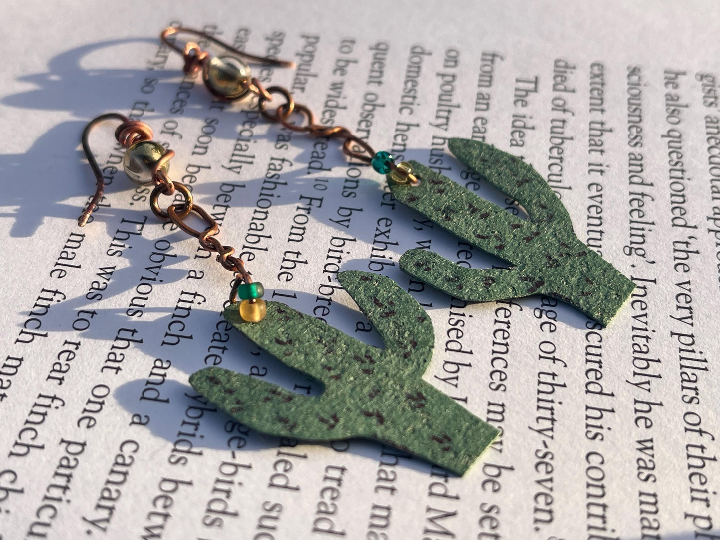 Eco friendly earrings made with sustainable cactus leather. Cruelty free, ethical, sustainable earrings. Eco friendly jewellery.