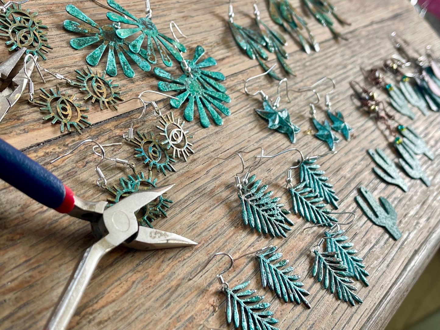 Inca eye earrings. Rustic earrings, unusual earrings, unusual gift for her, blue earrings, boho earrings, inca jewellery, hippy gift