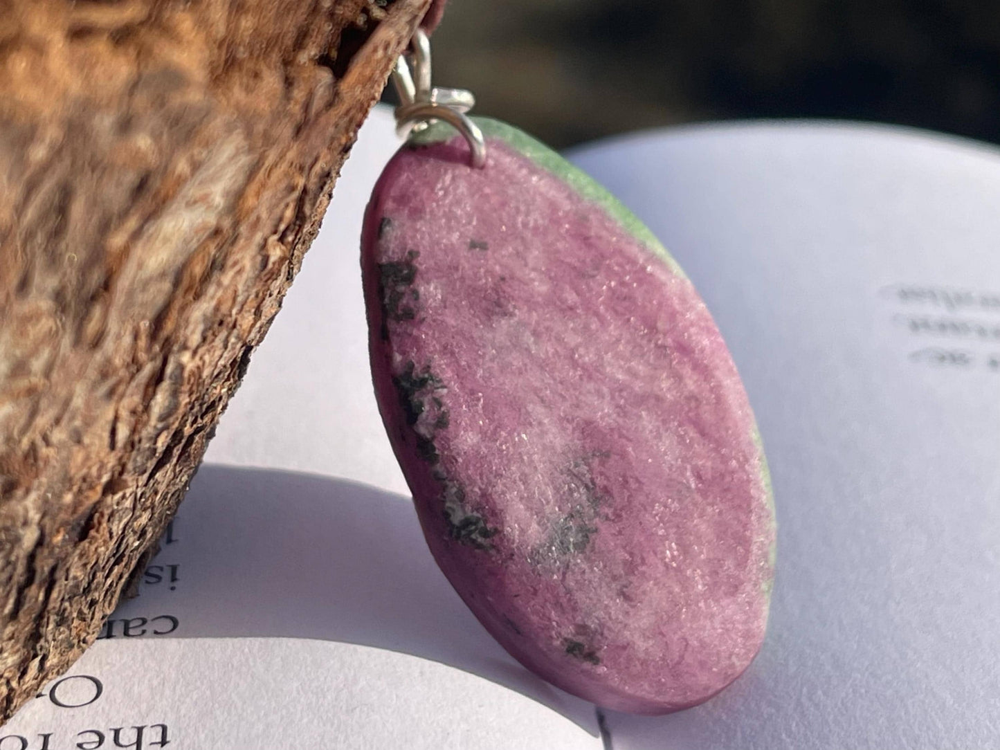 Ruby Fushsite necklace. Handmade necklace, gift for her, gift for him, unusual necklace, unique jewellery, ethical gift, ethical jewellery