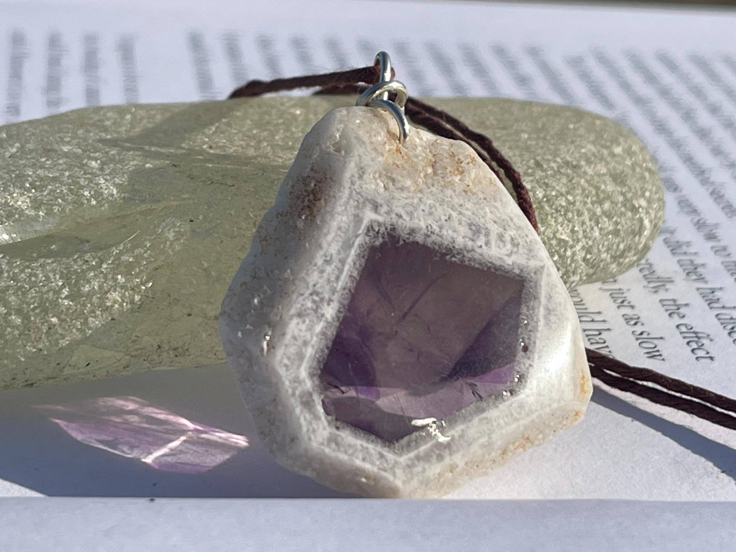 Amethyst pendant, amethyst necklace, amethyst jewellery, gift for him, boho handmade necklace,  romantic gift for her, ethical jewellery