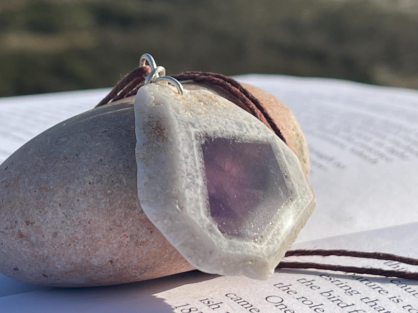 Amethyst pendant, amethyst necklace, amethyst jewellery, gift for him, boho handmade necklace,  romantic gift for her, ethical jewellery