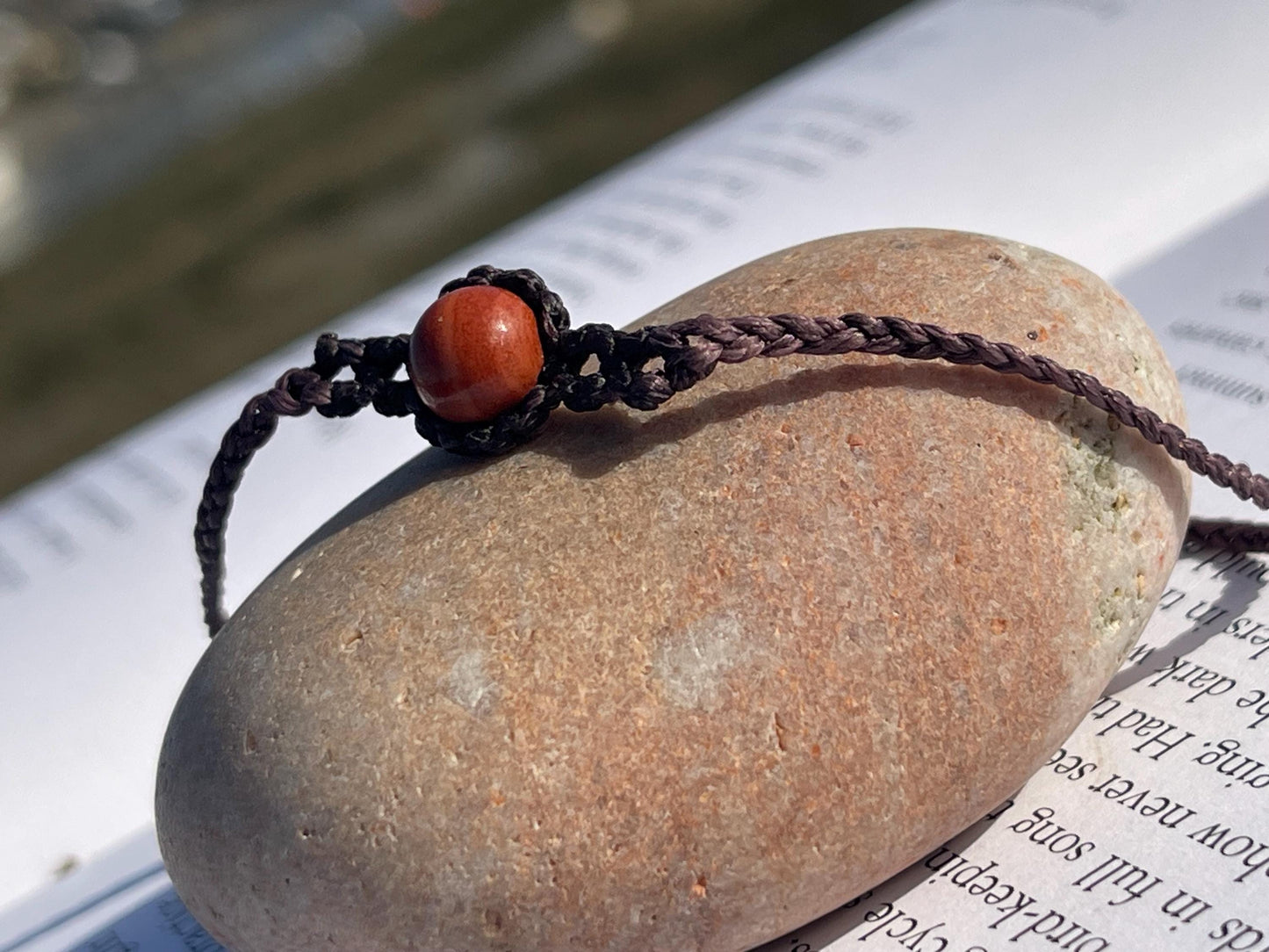 Stunning macrame wrapped jasper gemstone  bracelet, ethical jewellery, unusual jewellery, macrame jewellery. Orange macrame bracelet. Boho.