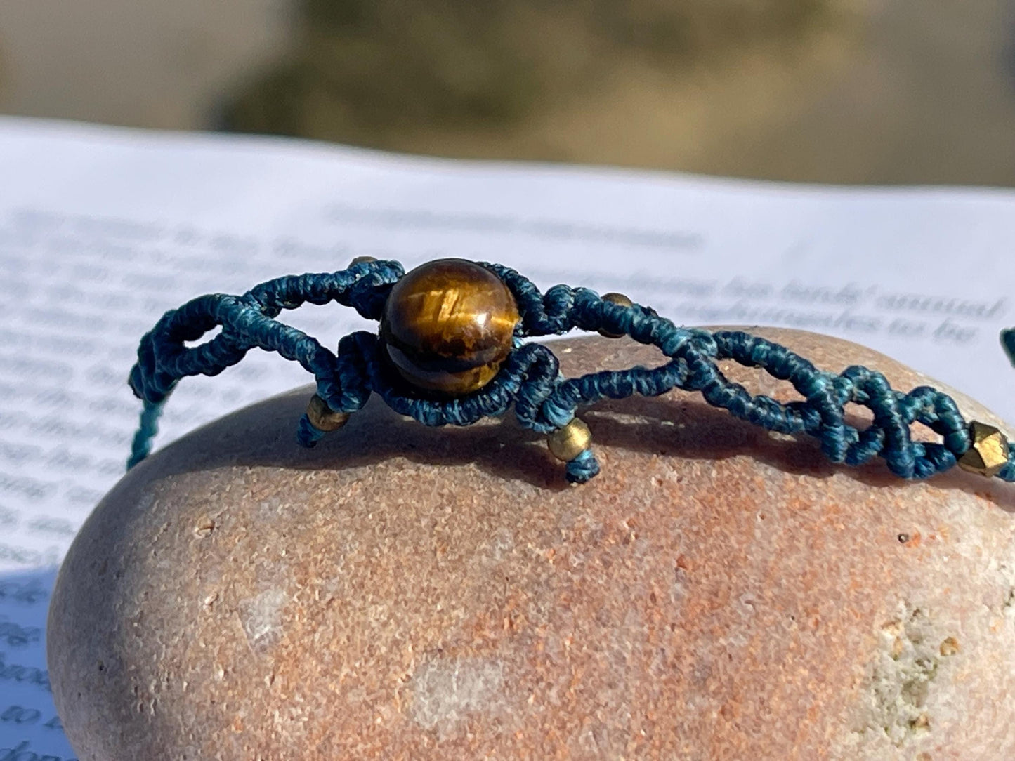 Stunning macrame wrapped tigers eye gemstone  bracelet, ethical jewellery, unusual jewellery, macrame jewellery. Macrame bracelet. Boho.