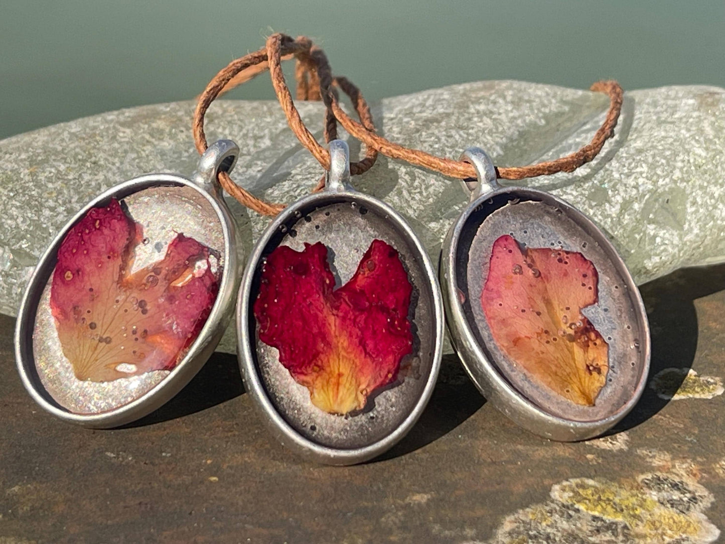 Rose necklace, flower necklace, romantic gift for her, boho necklace, rose pendant, handmade jewellery, handmade necklace, gift for gardener