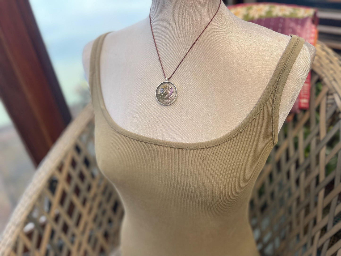 Flower necklace, ethical jewellery, forget me not necklace, handmade necklace, boho jewellery, flower pendant. Remembrance gifts.