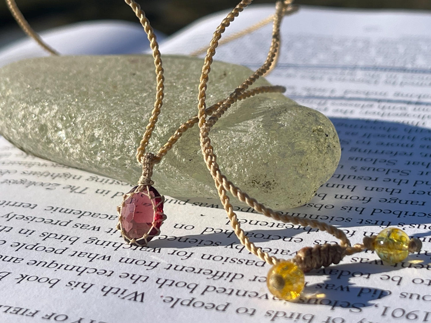 Stunning macrame garnet necklace on an adjustable cord. Handmade gemstone necklace, boho jewellery. Macrame jewellery. Unique necklace.