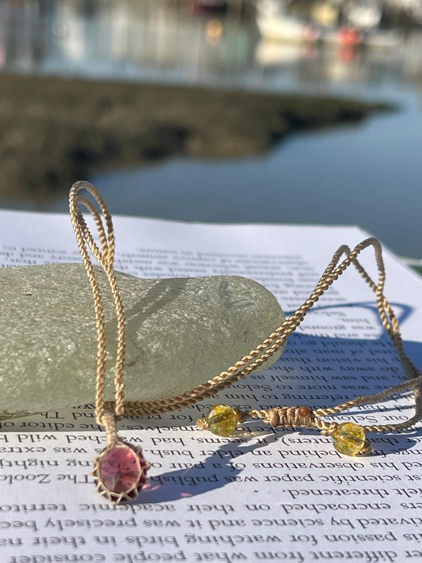 Stunning macrame garnet necklace on an adjustable cord. Handmade gemstone necklace, boho jewellery. Macrame jewellery. Unique necklace.