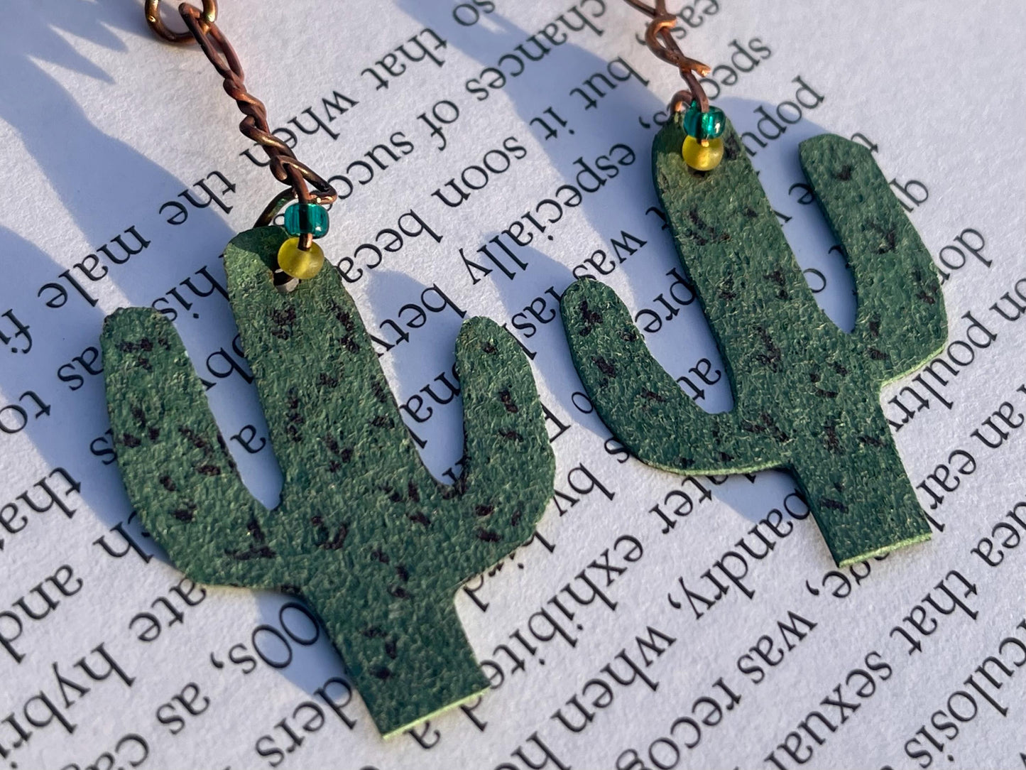 Eco friendly earrings made with sustainable cactus leather. Cruelty free, ethical, sustainable earrings. Eco friendly jewellery.