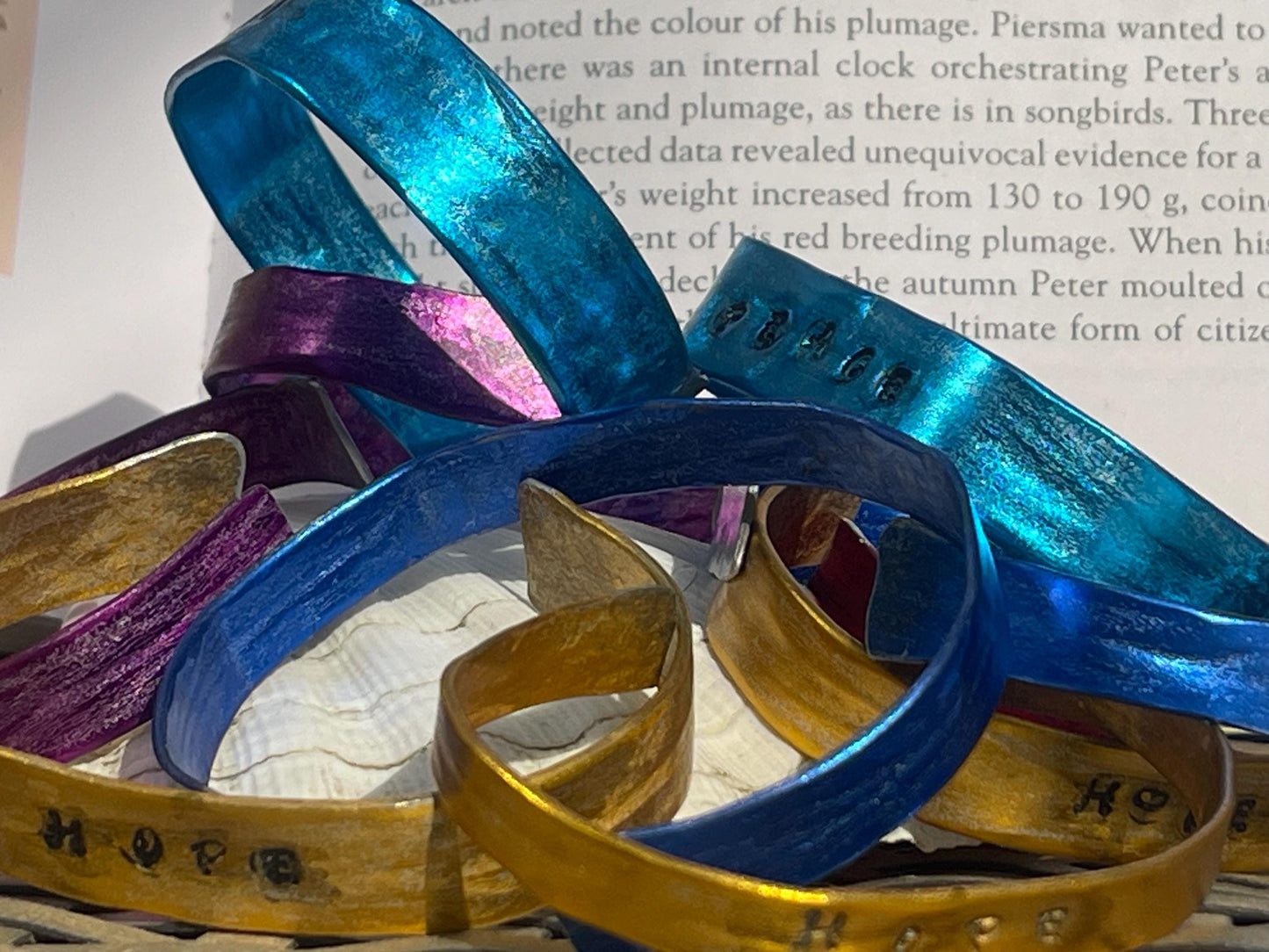 Knitting needle bracelets. Gifts for knitters. Peace bracelets, hope bracelets. Eco friendly bracelets. Eco friendly jewellery. Ethical gift