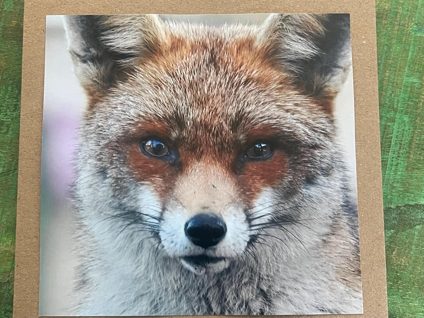 Fox card, recycled card, nature card, birthday card. Eco friendly gift card. Handmade card, gift for fox lower, homemade English animal card