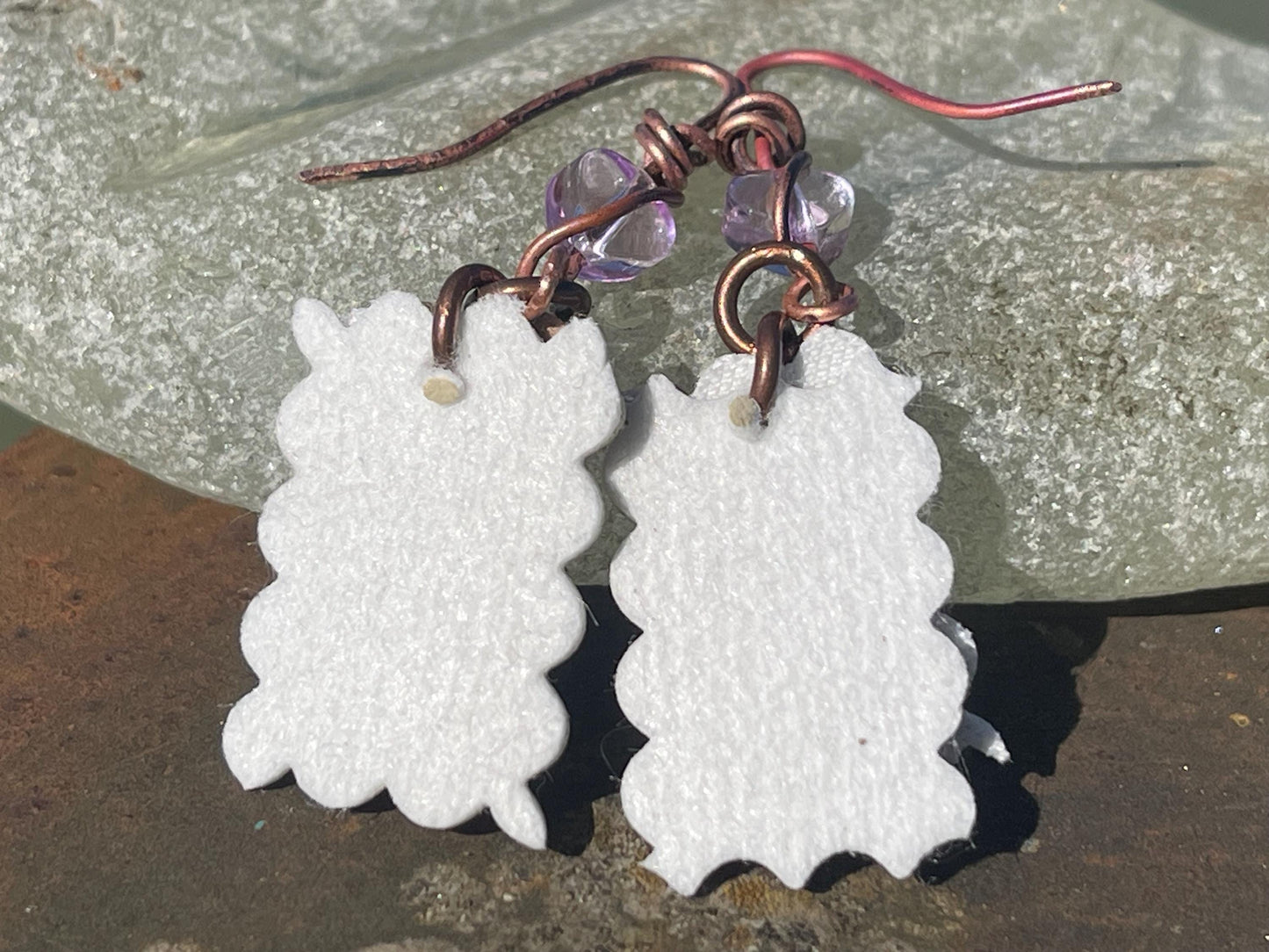 Eco friendly earrings made with sustainable cactus leather. Cruelty free, ethical, sustainable earrings. Eco friendly jewellery.