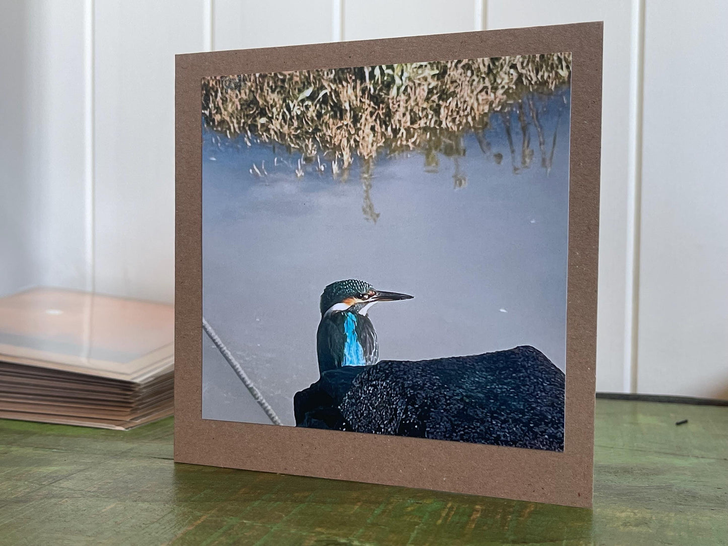 Kingfisher card, handmade card, gift for her, nature card. Recycled card, eco friendly card. Wildlife photo card, bird card, seaside card