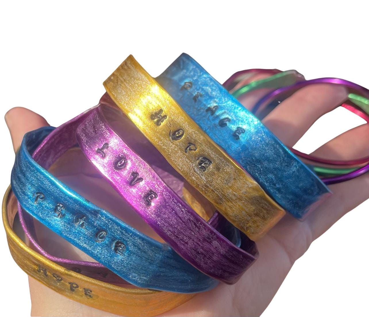 Knitting needle bracelets. Gifts for knitters. Peace bracelets, hope bracelets. Eco friendly bracelets. Eco friendly jewellery. Ethical gift