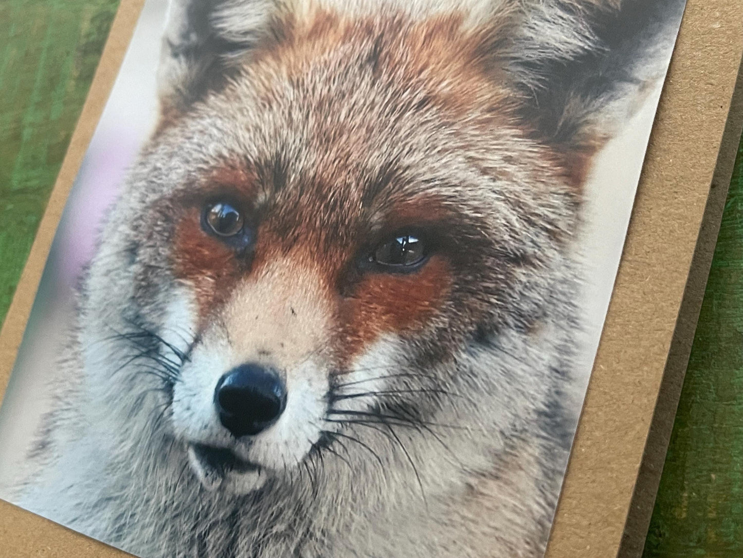 Fox card, recycled card, nature card, birthday card. Eco friendly gift card. Handmade card, gift for fox lower, homemade English animal card