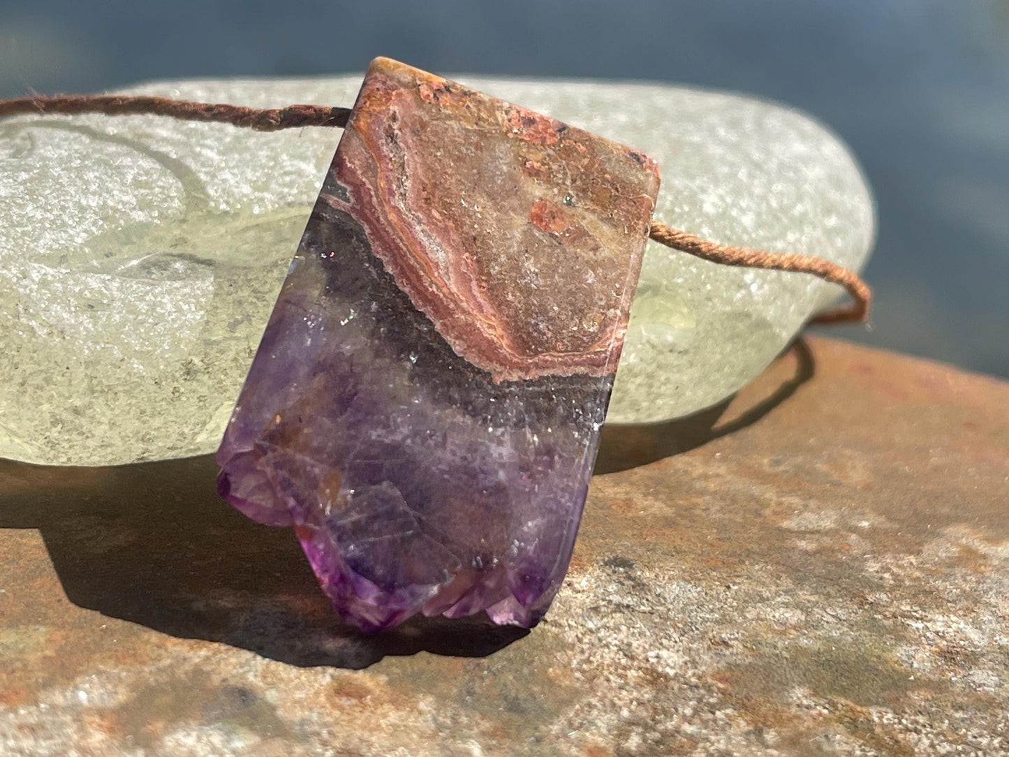 Amethyst pendant, amethyst necklace, amethyst jewellery, gift for him, boho handmade necklace,  romantic gift for her, ethical jewellery