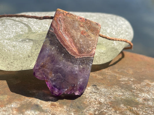 Amethyst pendant, amethyst necklace, amethyst jewellery, gift for him, boho handmade necklace,  romantic gift for her, ethical jewellery