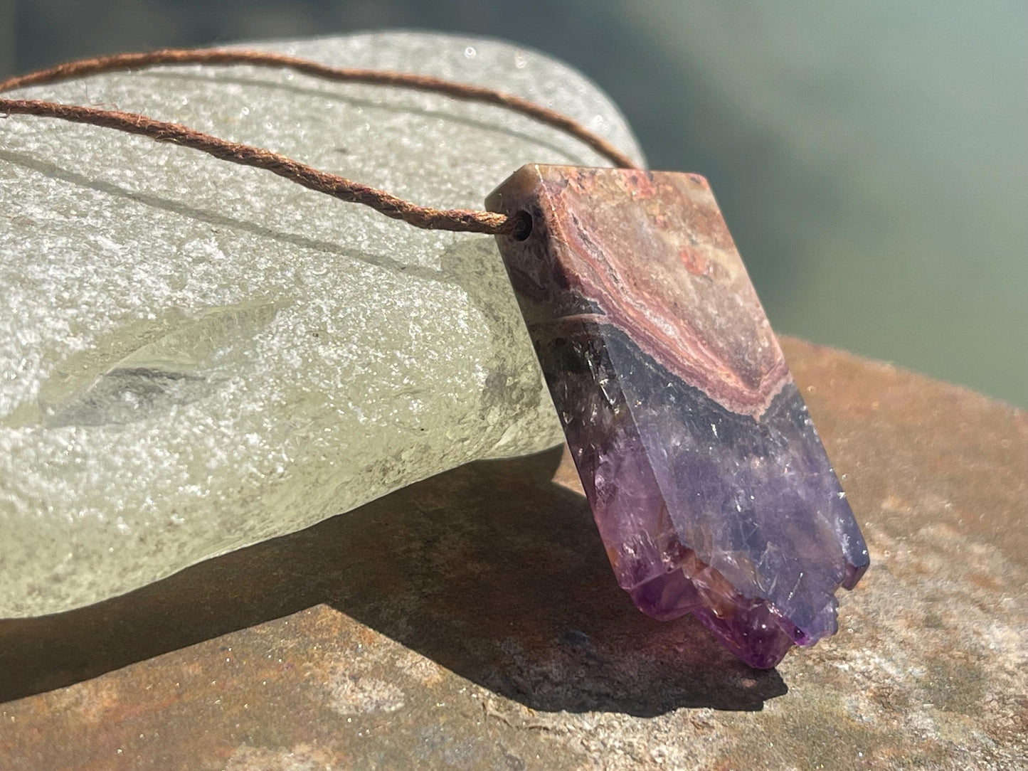 Amethyst pendant, amethyst necklace, amethyst jewellery, gift for him, boho handmade necklace,  romantic gift for her, ethical jewellery