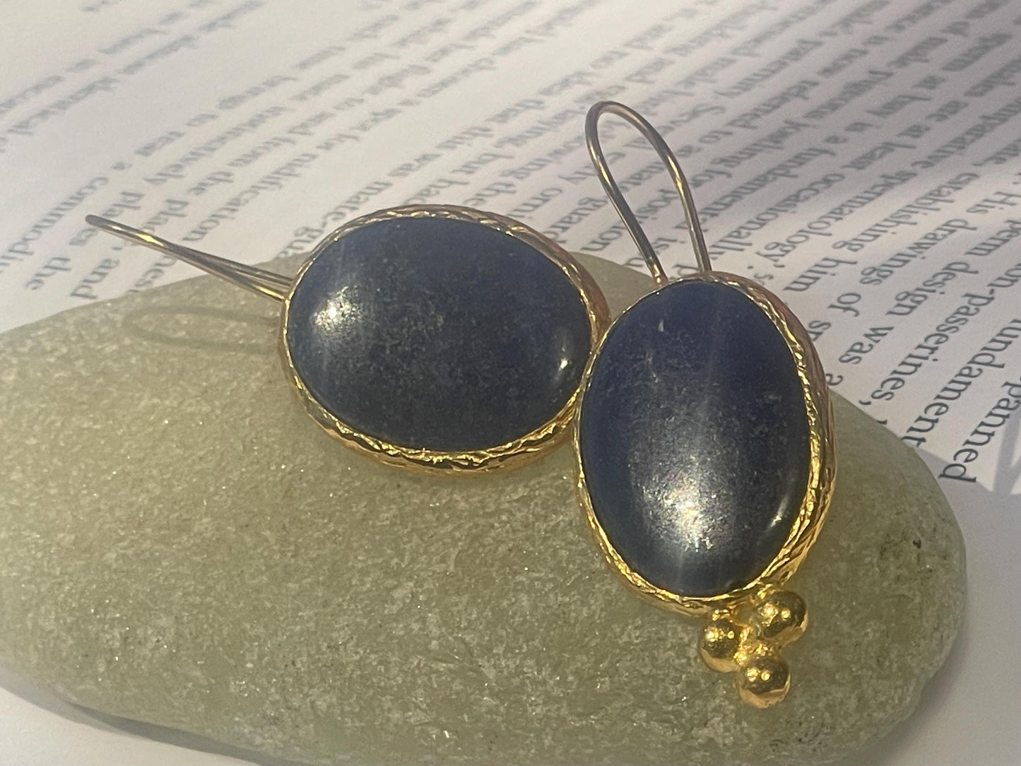 Vintage earrings, eco friendly earrings, ethical jewellery, lapis earrings, lapis jewellery. Retro earrings, boho earrings, gift for her