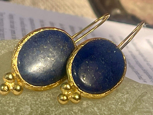 Vintage earrings, eco friendly earrings, ethical jewellery, lapis earrings, lapis jewellery. Retro earrings, boho earrings, gift for her