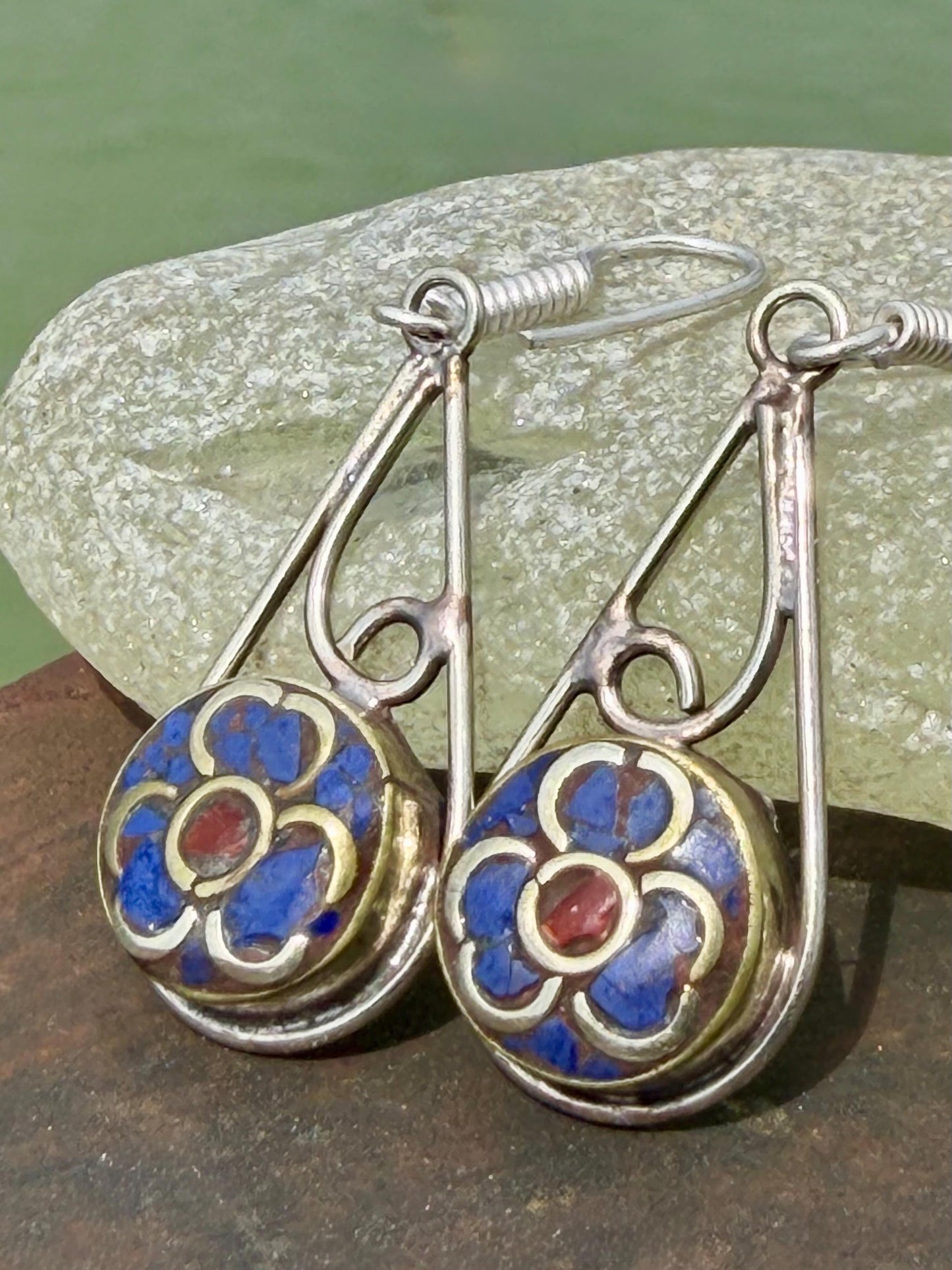 Forget me not earrings, flower earrings, boho gift for her, remembrance gift, boho earrings, gardeners gift, boho earrings. Floral earrings
