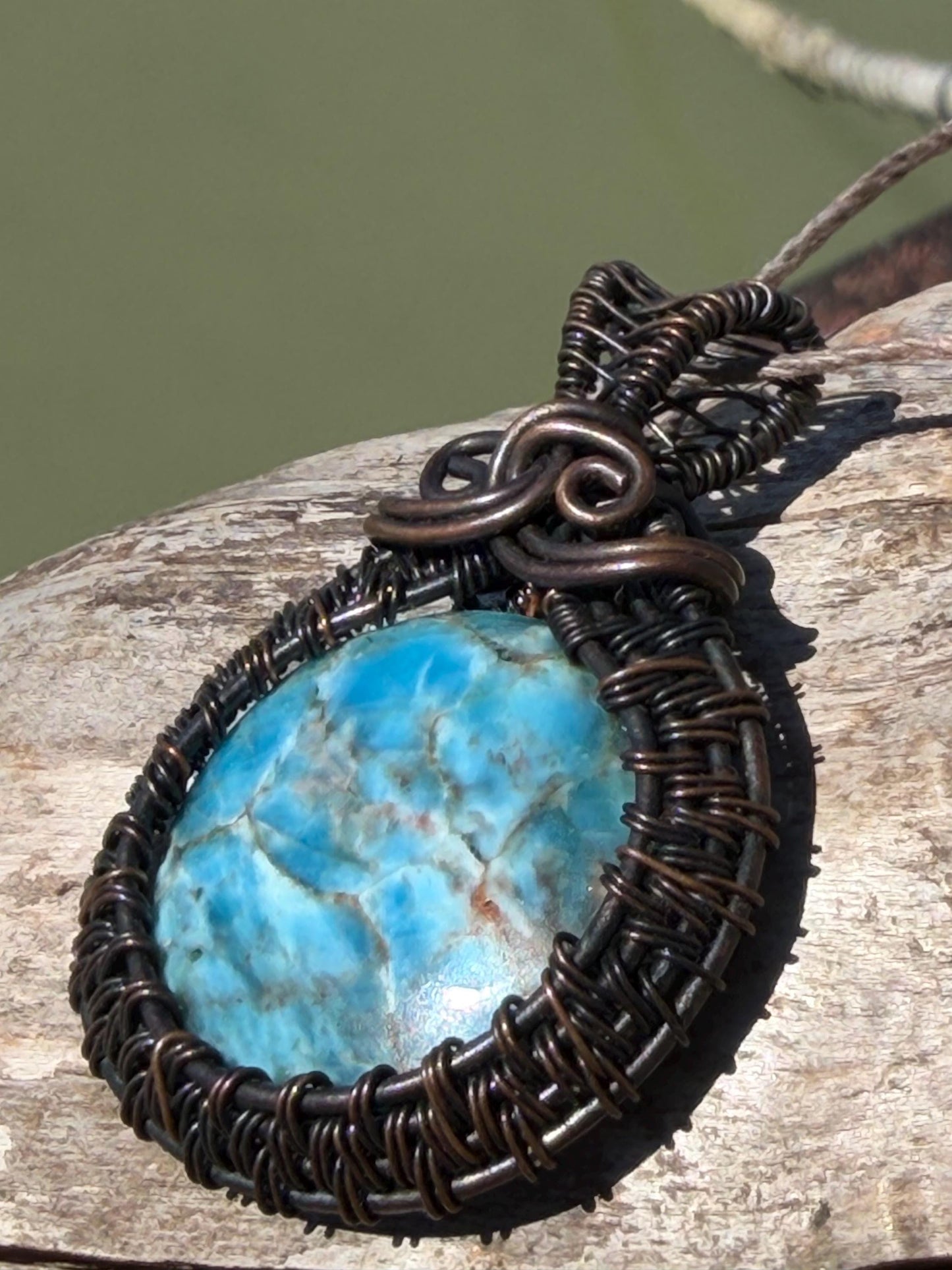 Apatite necklace, Apatite pendant, blue necklace. Handmade necklace, boho jewellery, boho jewelry, ethical jewellery, sustainable fashion