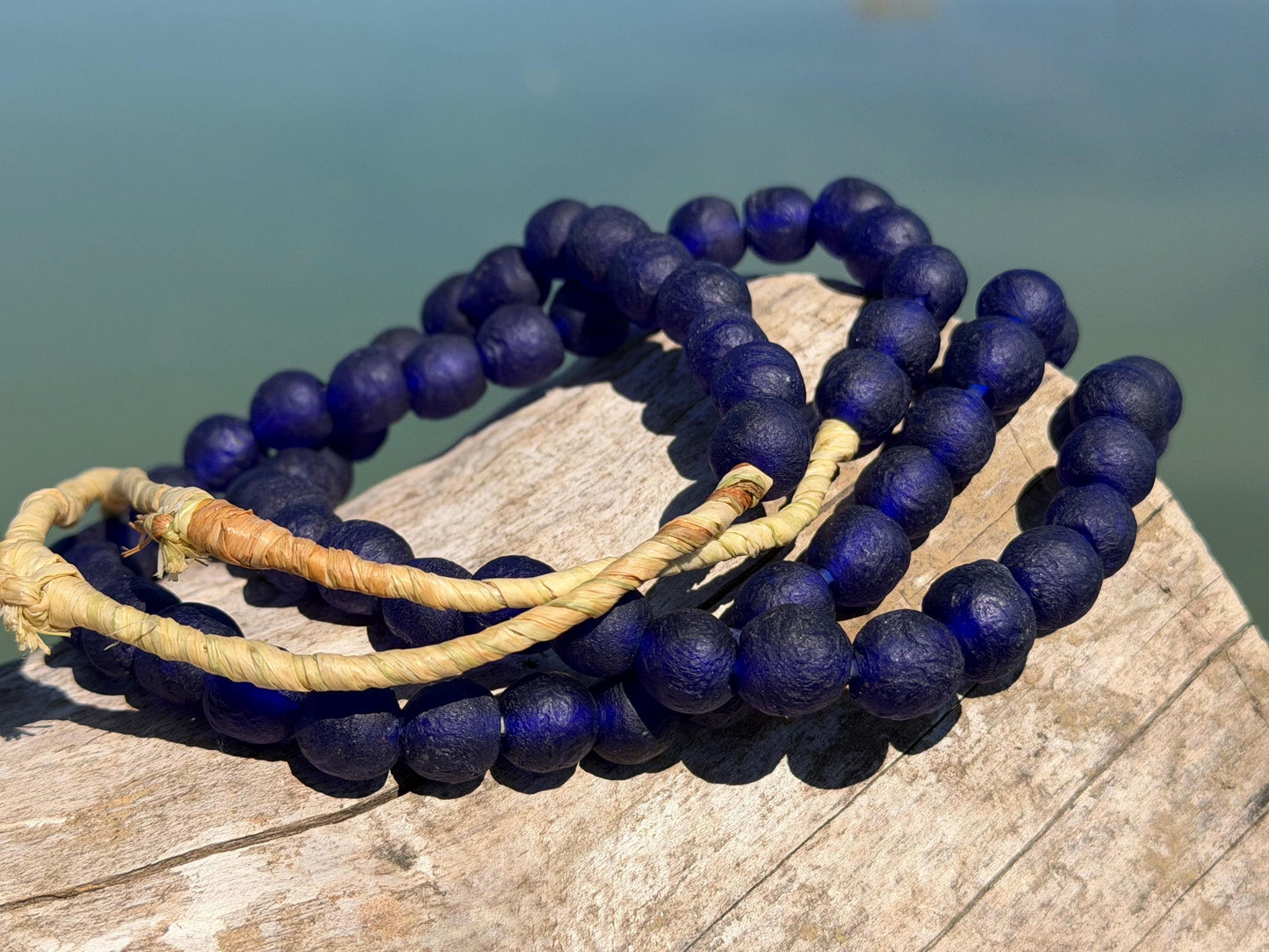 Fabulous bright blue handmade bead necklace. Eco friendly jewellery. Ethical and sustainable gift. Large statement necklace. Big necklace.