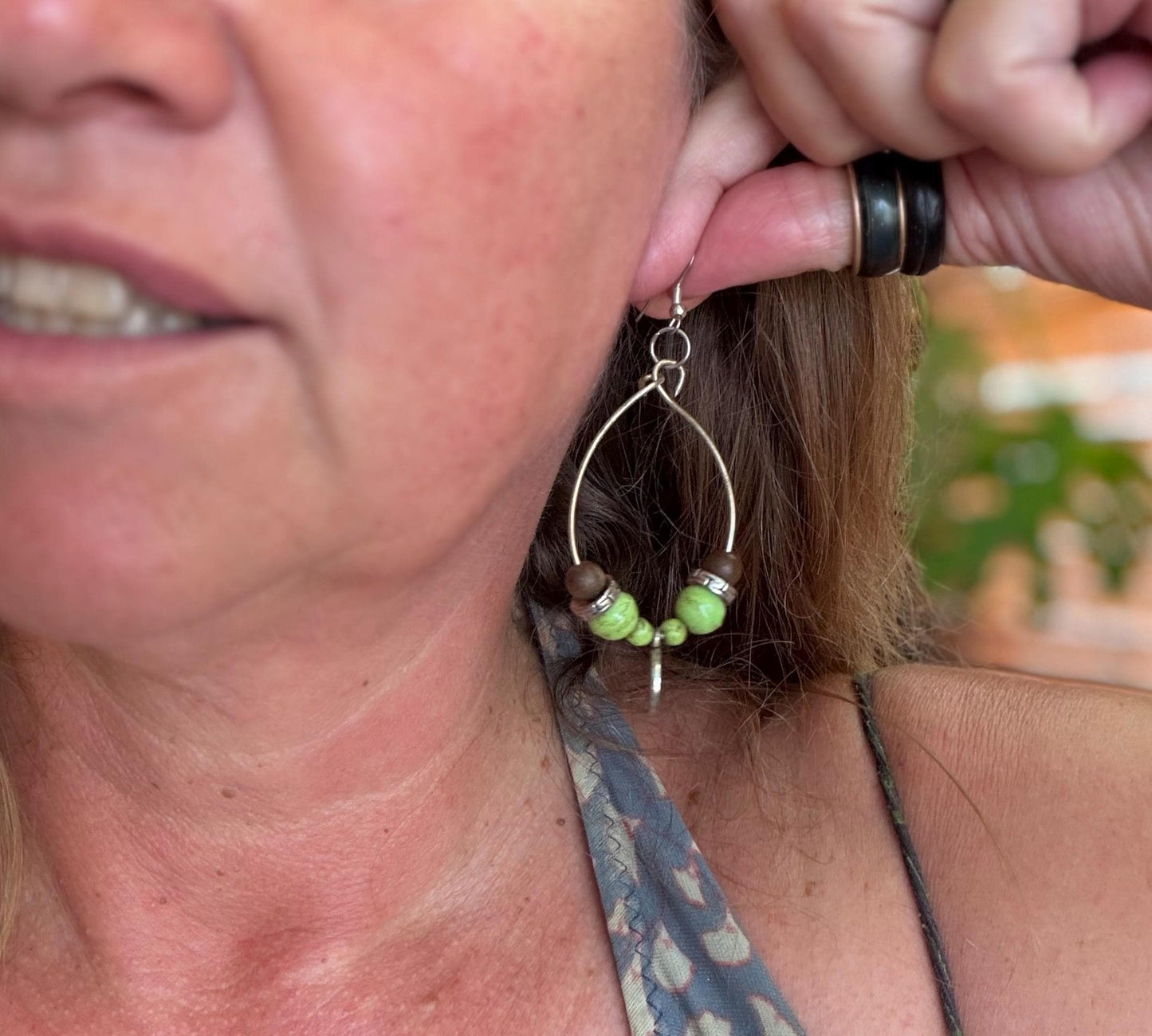 Handmade earrings, silver tree of life earrings. ethical jewellery, unique earrings, hippy handmade jewellery, eco friendly jewellery.