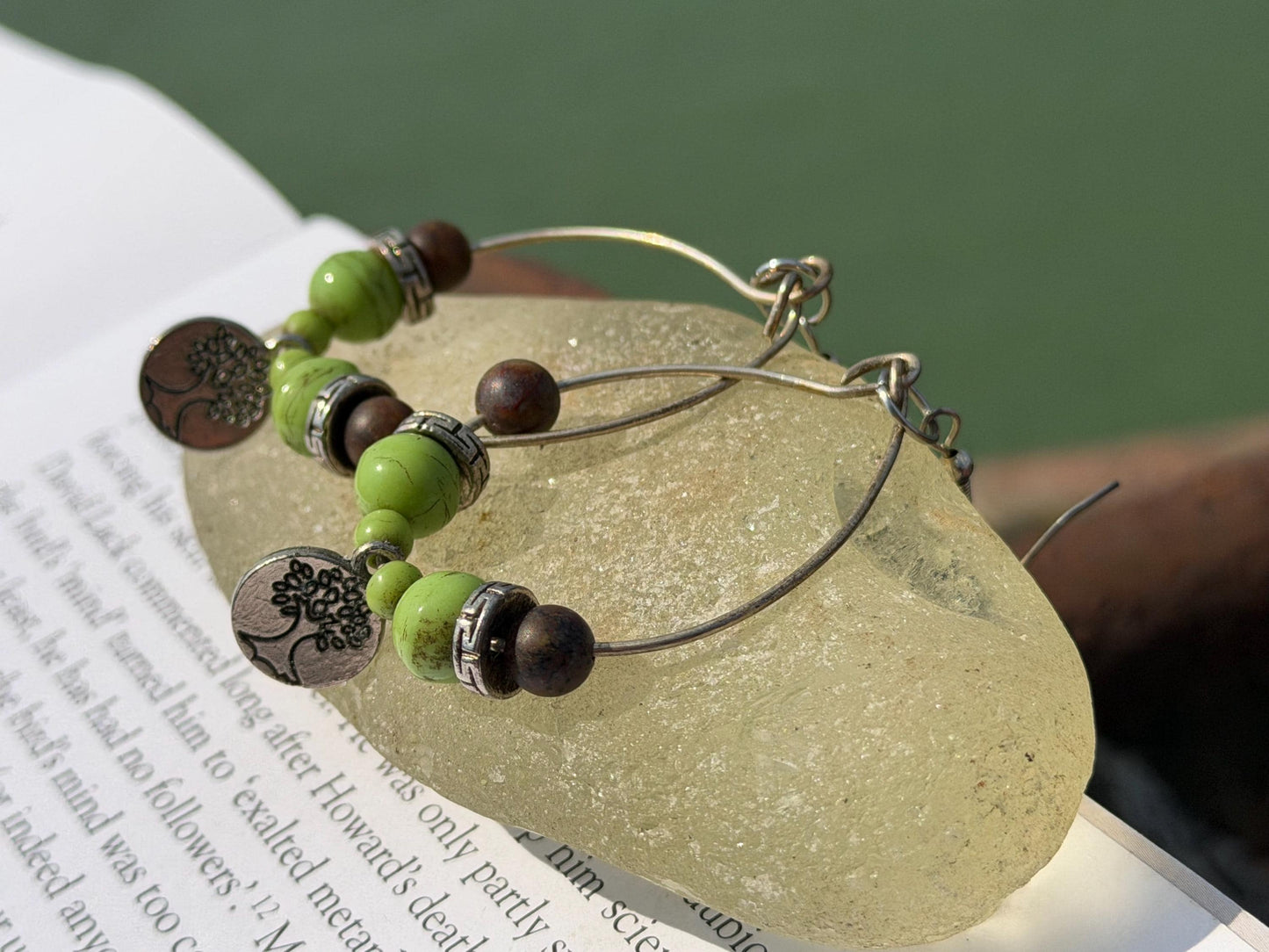 Handmade earrings, silver tree of life earrings. ethical jewellery, unique earrings, hippy handmade jewellery, eco friendly jewellery.