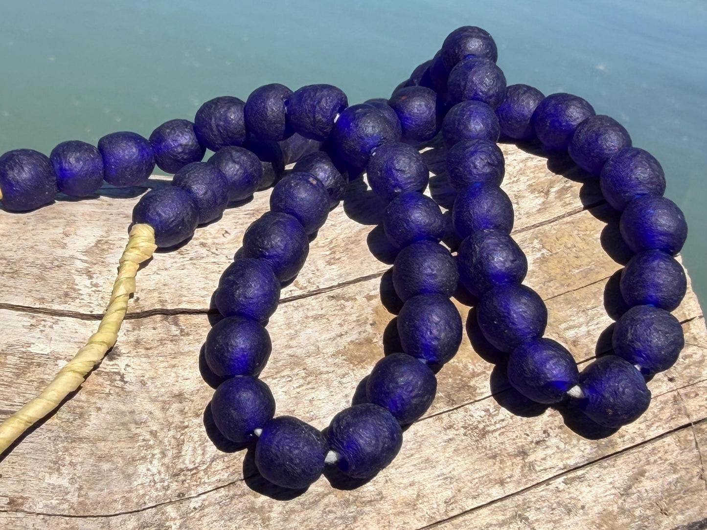 Fabulous bright blue handmade bead necklace. Eco friendly jewellery. Ethical and sustainable gift. Large statement necklace. Big necklace.