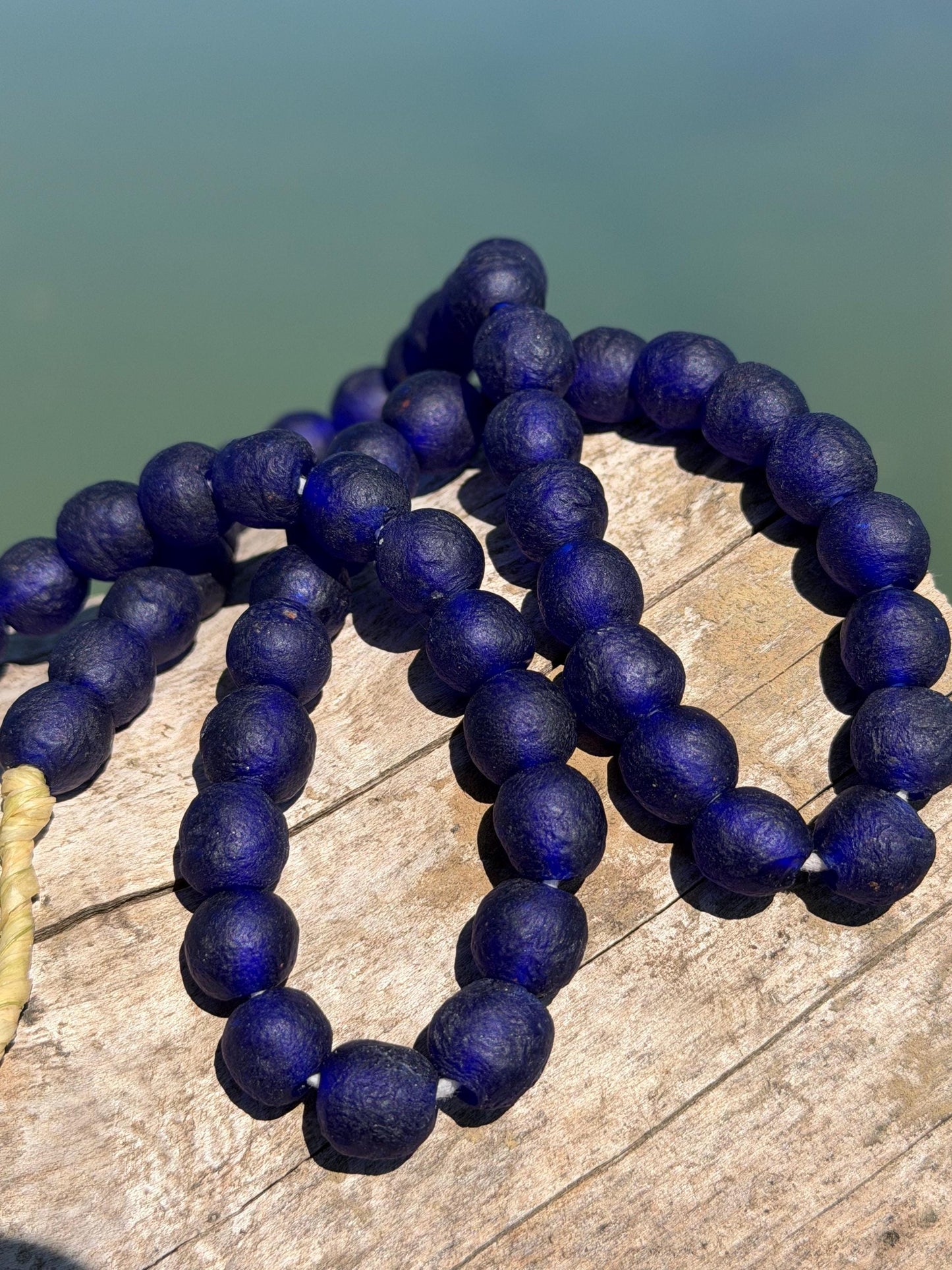 Fabulous bright blue handmade bead necklace. Eco friendly jewellery. Ethical and sustainable gift. Large statement necklace. Big necklace.