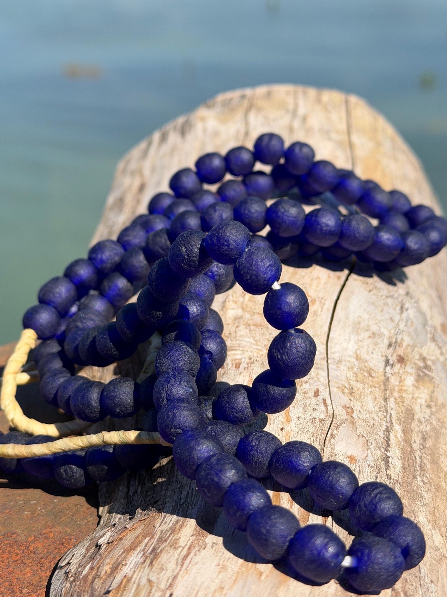 Fabulous bright blue handmade bead necklace. Eco friendly jewellery. Ethical and sustainable gift. Large statement necklace. Big necklace.