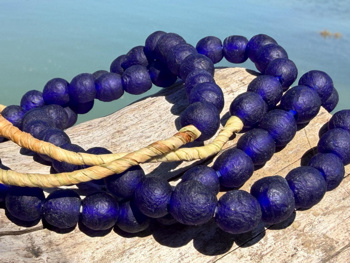 Fabulous bright blue handmade bead necklace. Eco friendly jewellery. Ethical and sustainable gift. Large statement necklace. Big necklace.