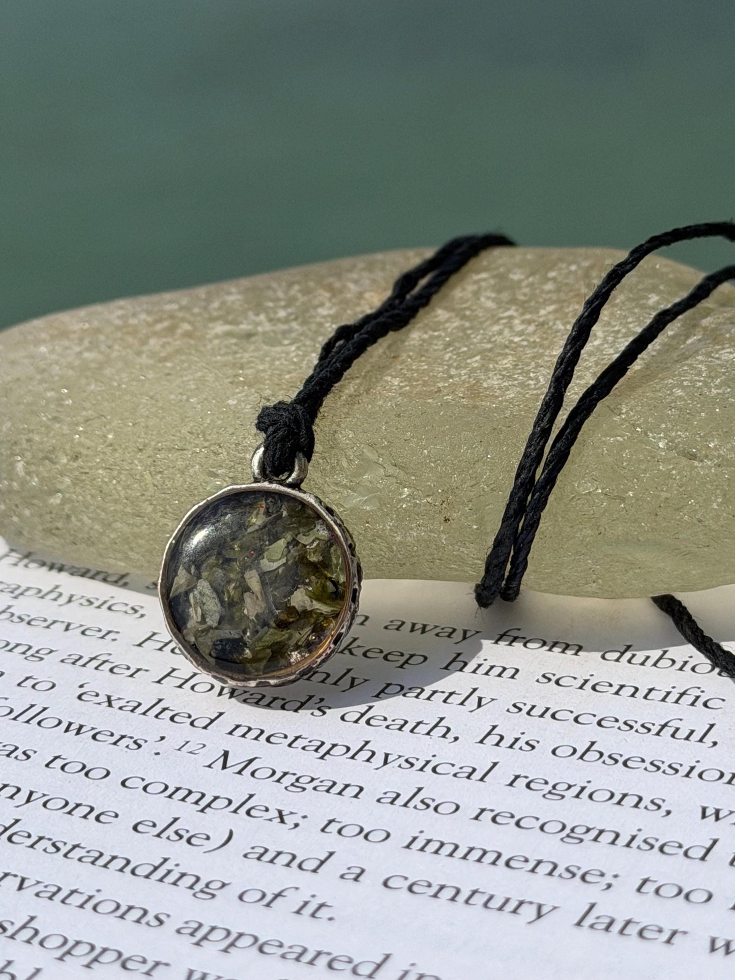 Seaweed necklace, gift for ocean lover, unique pendant, handmade necklace, boho necklace, gift for cook, unusual necklace, boho gift for her